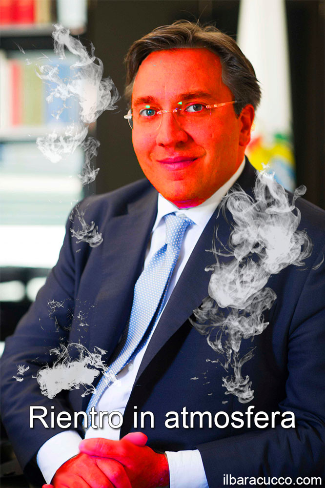 Un Mussoni visibilmente accalorato dopo la caduta