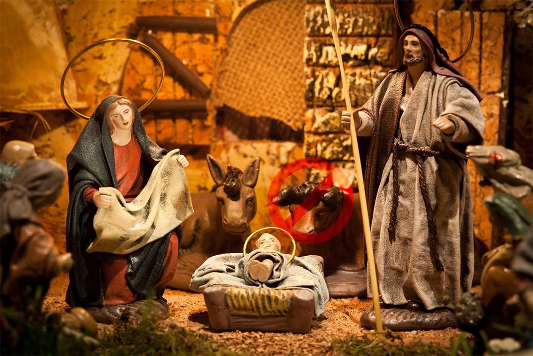 Repubblica Futura presenta Progetto di Legge per togliere il bue dal presepe perchè ha le corna